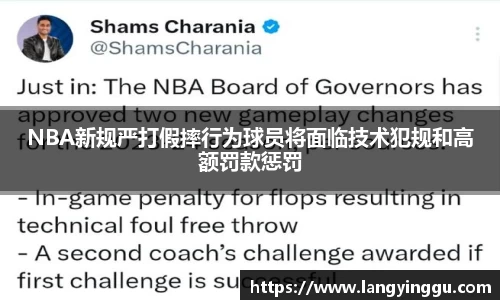 NBA新规严打假摔行为球员将面临技术犯规和高额罚款惩罚